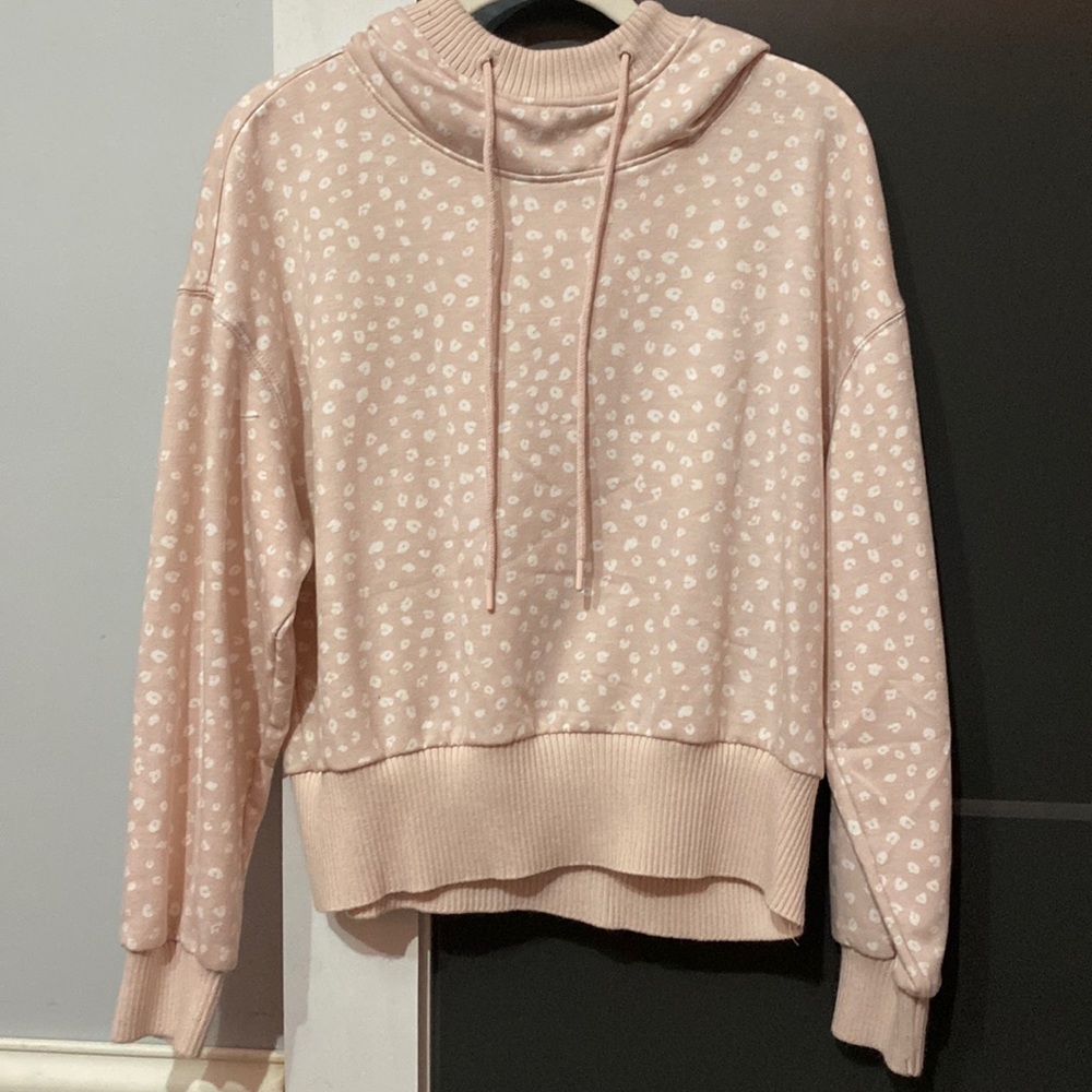Hippie Rose, light pink cheetah print hoodie